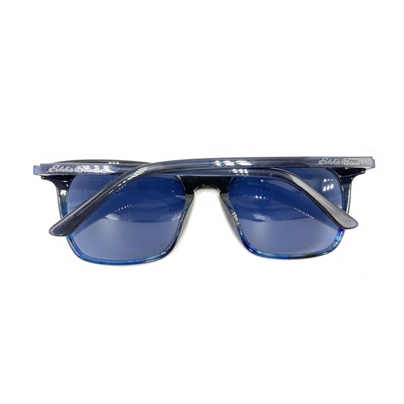 Eddie Bauer EB 32621P Dark Blue Square Sunglasses Blue Lens 52-19 135 Polarized - Picture 11 of 12